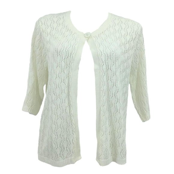 Kim Rogers Sweaters - Kim Rogers Cardigan Size Large White New